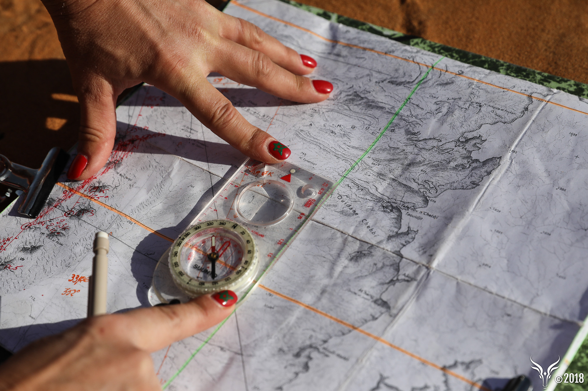 Navigation à la carte et à la boussole, sans GPS